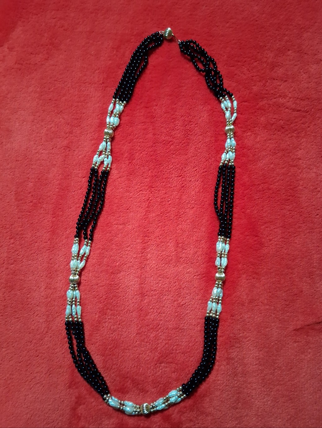 Onyx Pearl 14k Necklace